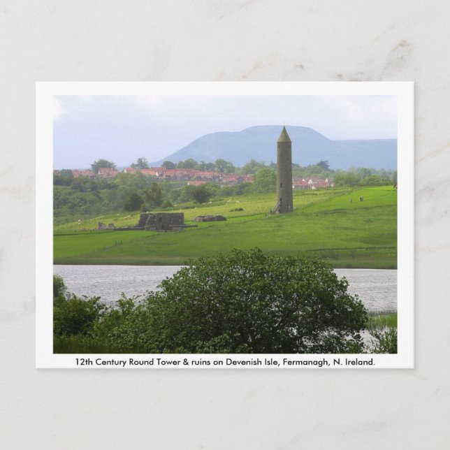 Carte Postale Tour et ruines monastiques, île Devenish (Devant)