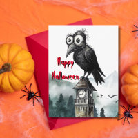 Tour horloge de la corneille fantaisiste Halloween