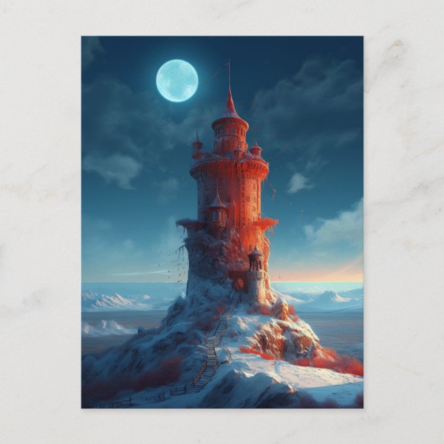 Carte Postale Tour Rouge Imaginaire d'hiver (Devant)