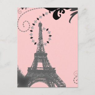 Carte Postale Tour Vintage romantique de eiffel Paris Mariage