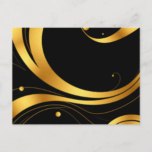 Carte Postale Tourbillons Abstraits avec Textures de Feuille d'O