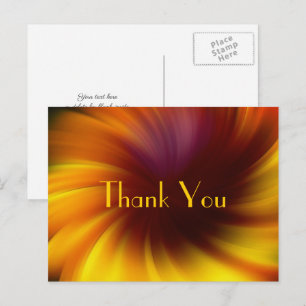 Carte Postale Tourbillons Jaune Brun Art Abstrait Merci