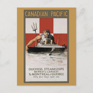 Carte Postale Tourisme de voyage vintage Canada Cruise Retro