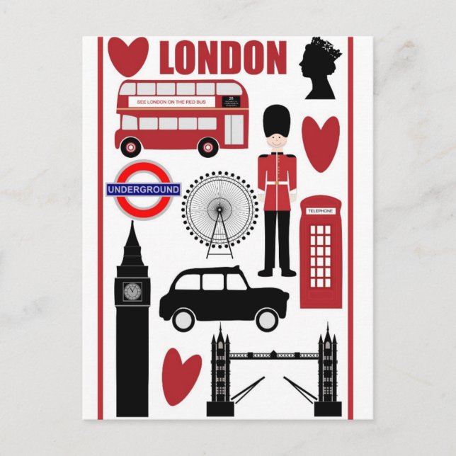 Carte Postale Tourisme vintage de Londres (Devant)