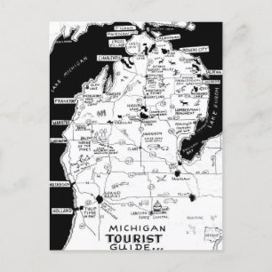 Carte postale touristique du Michigan