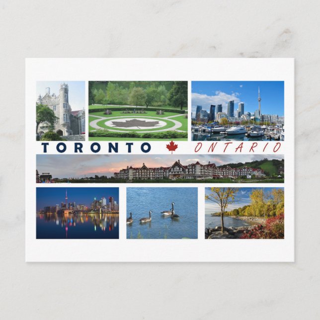 Carte postale touristique multivues de Toronto Ont (Devant)