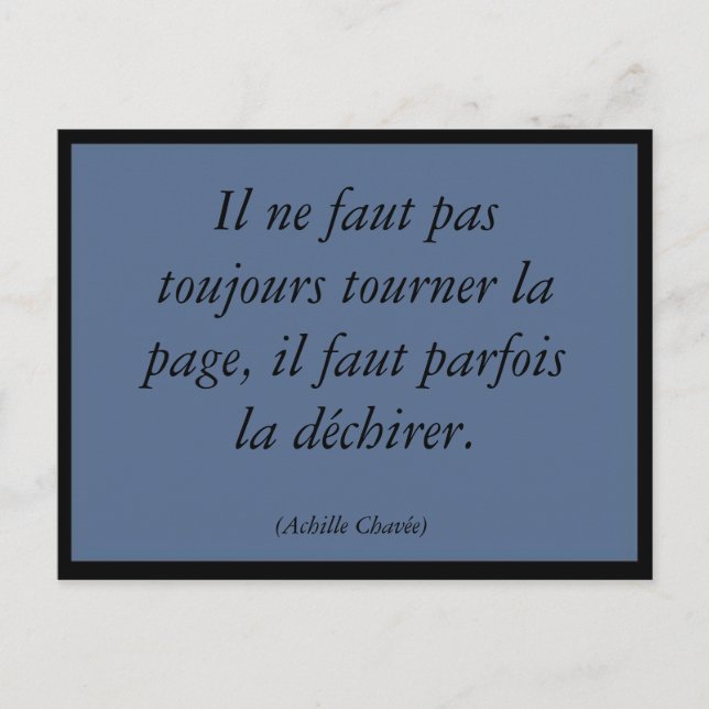 Carte Postale Tourner la page (Devant)