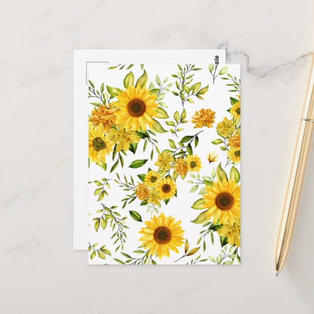 Carte Postale Tournesol 8 (Devant/Arrière en situation)