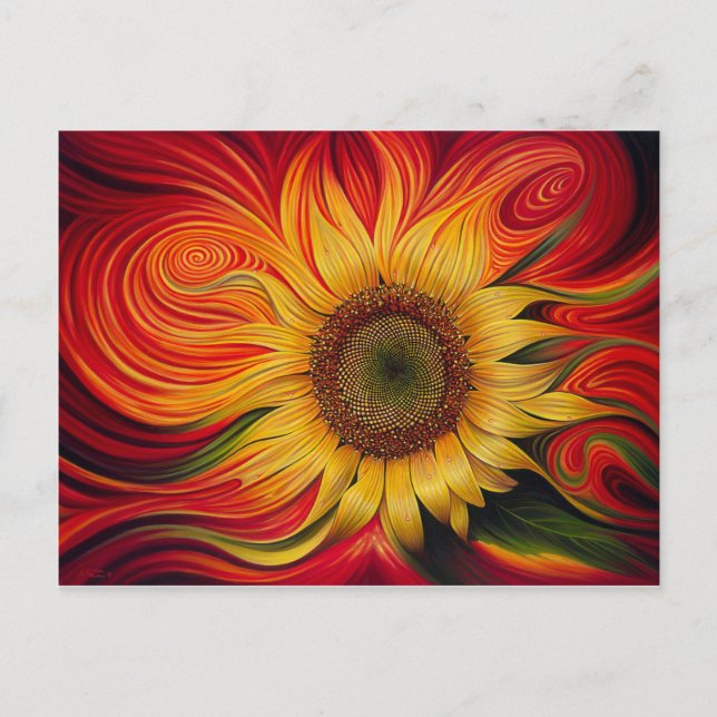 Carte Postale Tournesol Abstrait (Devant)