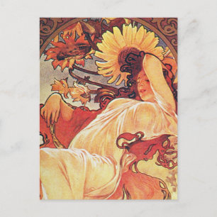 Carte Postale Tournesol Alphonse Mucha