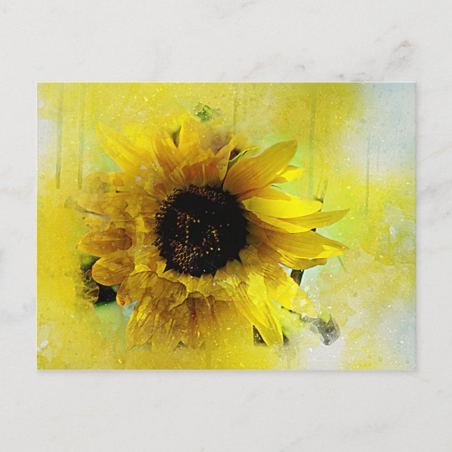 Carte Postale Tournesol aquarelle (Devant)