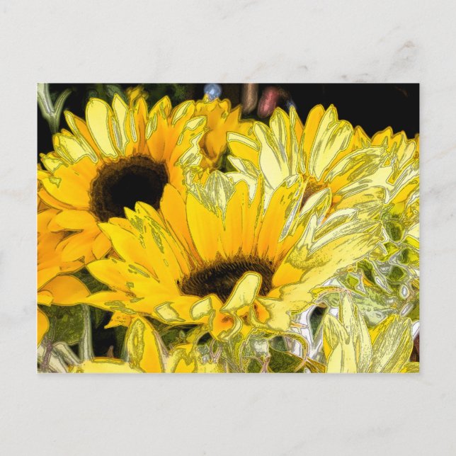 Carte Postale Tournesol artistique (Devant)