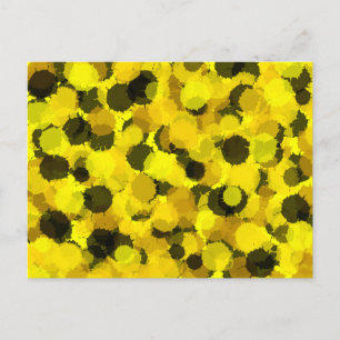 Carte Postale Tournesol contemporain Abstrait Points Nature Jaun