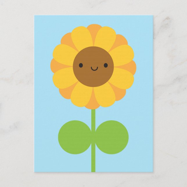 Carte Postale Tournesol de Kawaii (Devant)