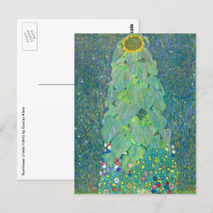 Carte Postale Tournesol de Klimt, Fleurs Vintage Art Nouveau