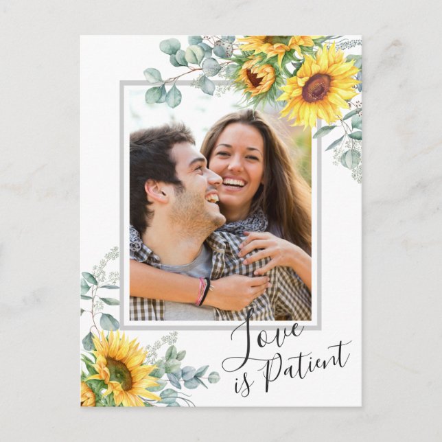 Carte Postale Tournesol Eucalyptus PHOTO Mariage Changement de p (Devant)