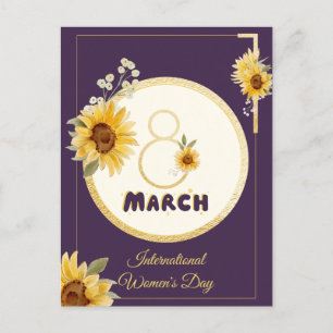 Carte Postale tournesol international Fête de la femme 2025 Mars