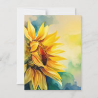Tournesol, paysage naturel, aquarelle, fleur