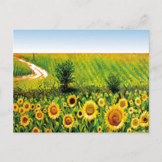 Carte Postale tournesol peint
