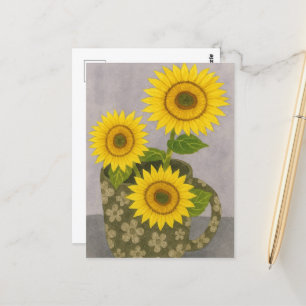 Carte postale Tournesol Peinture à l'eau