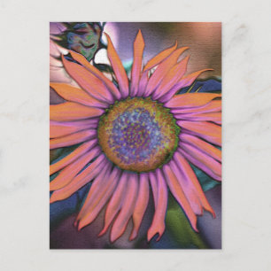 Carte Postale Tournesol psychédélique revisité