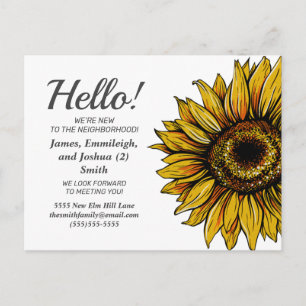 Carte Postale Tournesol rustique Nouveaux voisins Introduction