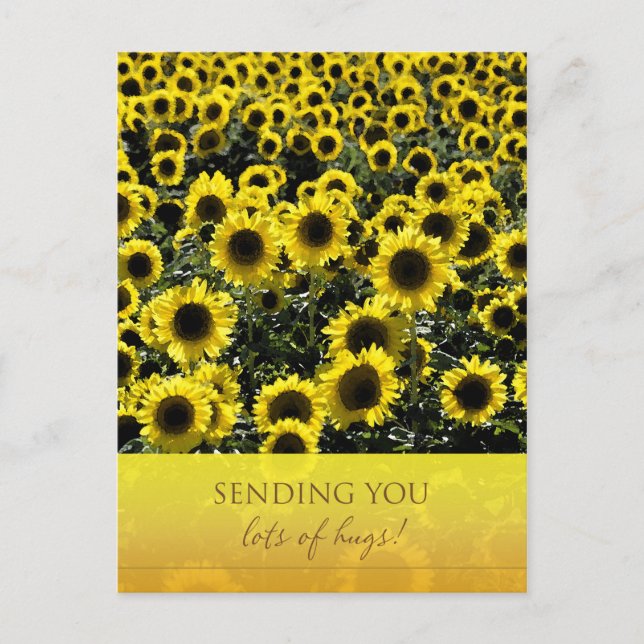 Carte postale tournesol / Vous envoyer beaucoup de (Devant)