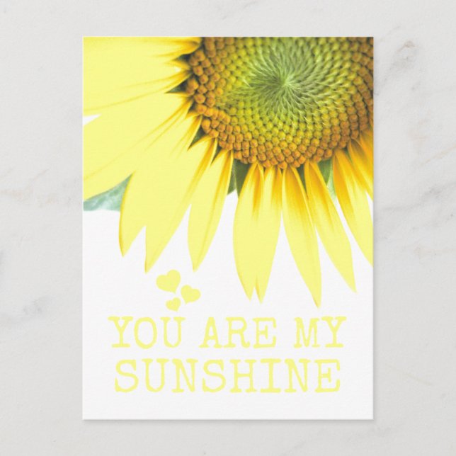 Carte Postale Tournesol Vous êtes ma Sunshine Cute Valentine's D (Devant)