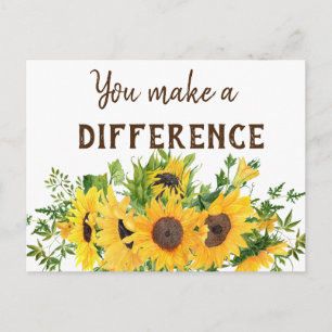 Carte Postale Tournesols avec vous faites une citation différent