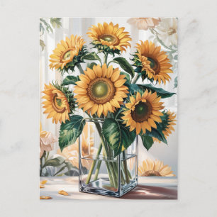 Carte Postale Tournesols dans un vase