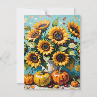 Carte Postale Tournesols d'automne, Tournesols d'automne et Citr