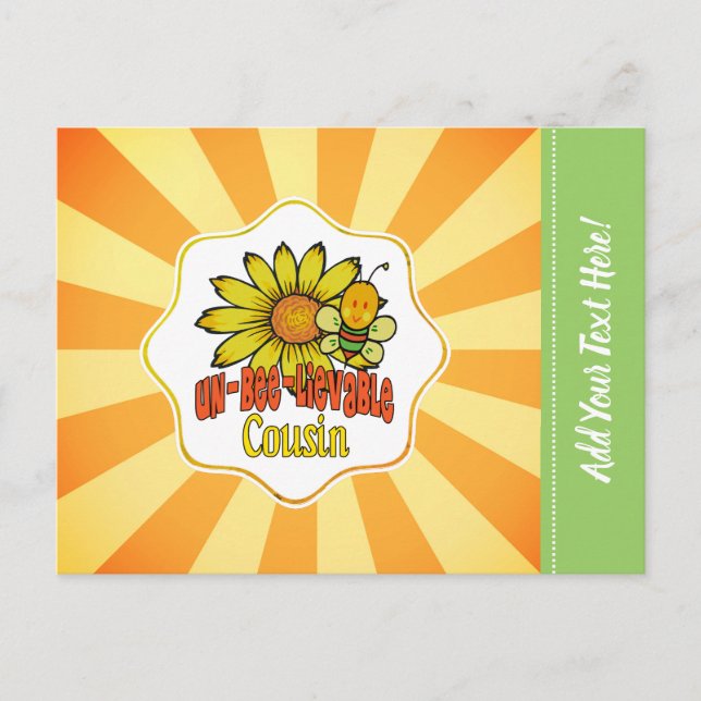 Carte Postale Tournesols et abeilles cousins incroyables (Devant)