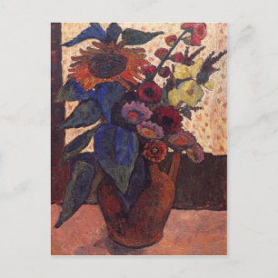 Carte Postale tournesols, hollyhocks et Géorgie par Modersohn