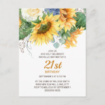 Tournesols personnalisés Eucalyptus 21e anniversai