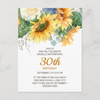 Tournesols personnalisés Eucalyptus 30e Anniversai