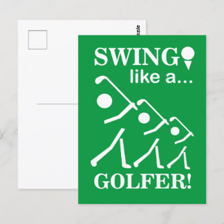 Carte Postale Tournez Comme Un Golf De Golfeur