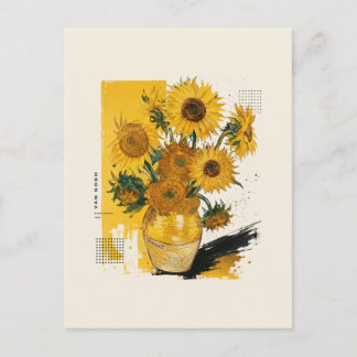 Carte Postale Tournure moderne de tournesols de Van Gogh 
