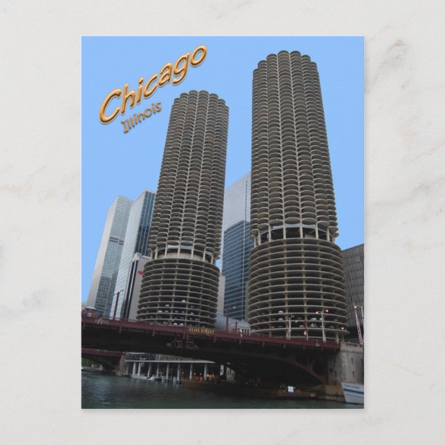 Carte Postale Tours de marina de Chicagos (Devant)