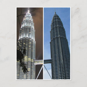 Carte Postale tours de nuit de jour de petronas