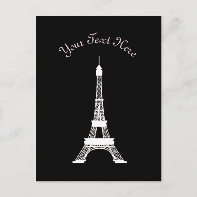 Carte Postale Tours Eiffel chic noir et blanc (Devant)