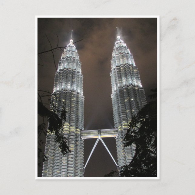 Carte Postale tours jumelles petronas illuminées (Devant)