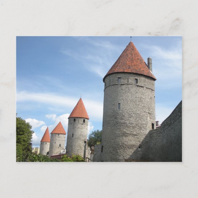Carte Postale Tours ou tourelles médiévales en Tallinn, Estonie (Devant)