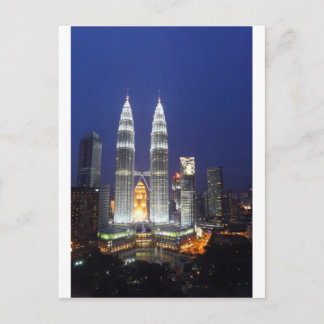 Carte Postale Tours Petronas illuminées la nuit Kuala Lumpur