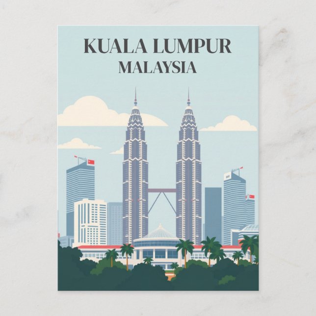 Carte Postale Tours Petronas Kuala Lumpur Malaisie vue sur la vi (Devant)