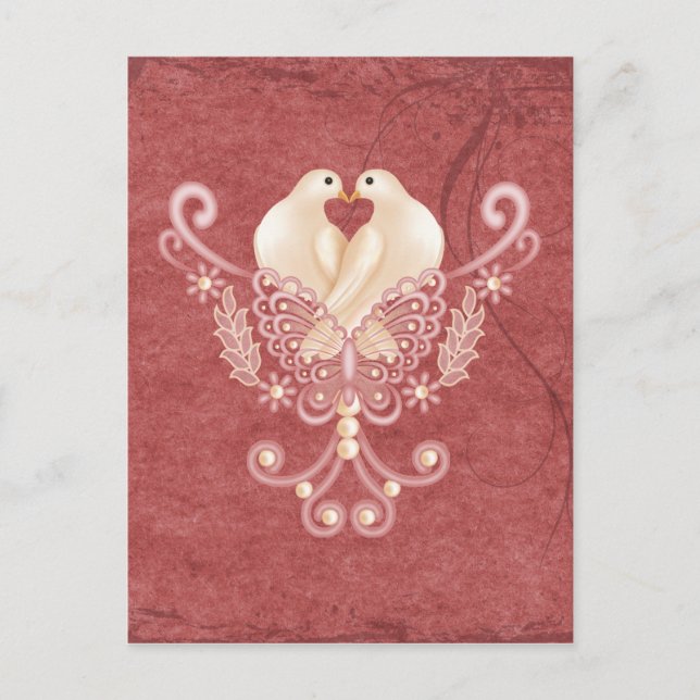 Carte Postale Tourterelles - Colombes d'amour (Devant)