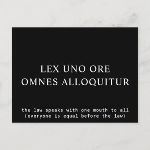 Carte Postale Tous égaux devant la loi Citation latine