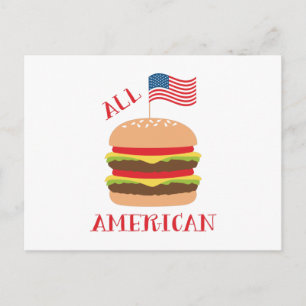 Carte Postale Tous les hamburgers américains