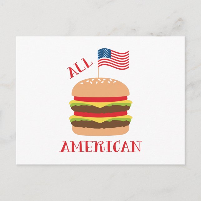 Carte Postale Tous les hamburgers américains (Devant)