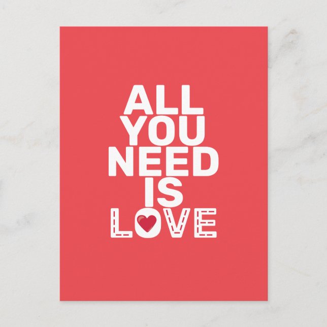 Carte Postale Tout Ce Dont Vous Avez Besoin Est Love Coeur Stitt (Devant)