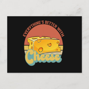 Carte Postale Tout est meilleur avec du fromage drôle vintage